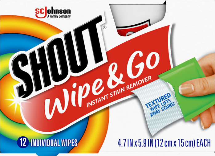 SC Johnson Shout® 686661 Instant Stain Remover Wipes - 80/Case