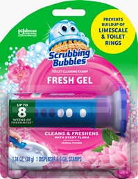 Scrubbing Bubbles Fresh Brush Starter 1 Pack + Fresh Brush Refills Citrus 1  Pack + Fresh Gel Toilet Cleaning Stamp Citrus 1 Pack