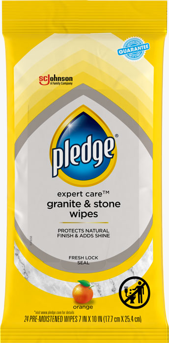 Pledge® Expert Care™ Granite & Stone Wipes Orange