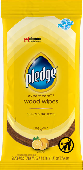 Pledge® Expert Care™ Wood Wipes Lemon