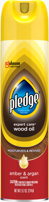 Pledge® Expert Care™ Wood Oil Aerosol Amber & Argan 