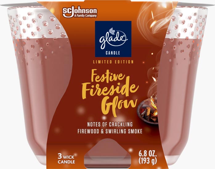 Glade® Festive Fireside Glow 3-Wick Candle