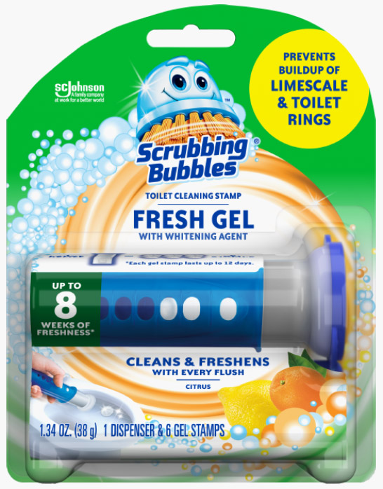 Scrubbing Bubbles® Fresh Gel Toilet Cleaning Stamp - Citrus Hydrogen Peroxide