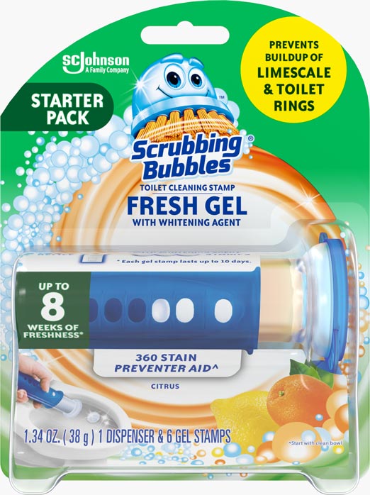 Scrubbing Bubbles® Fresh Gel Toilet Cleaning Stamp wiith Whitening Agent (Citrus Scent)