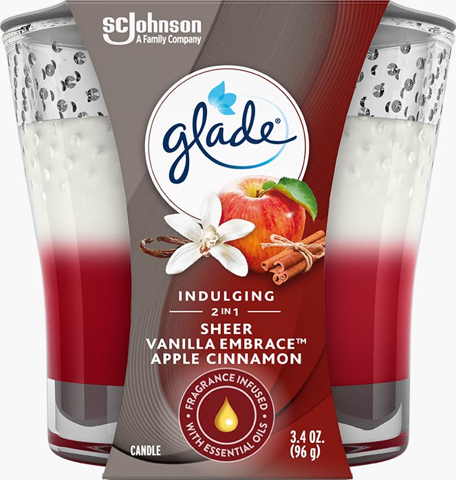 Glade® Sheer Vanilla Embrace & Apple Cinnamon 2in1 Candle