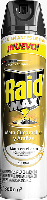 Raid® MAX Mata Cucarachas y Arañas Sin Olor