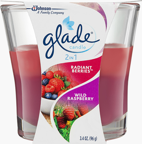 Glade® 2in1 Candle Radiant Berries & Wild Raspberry