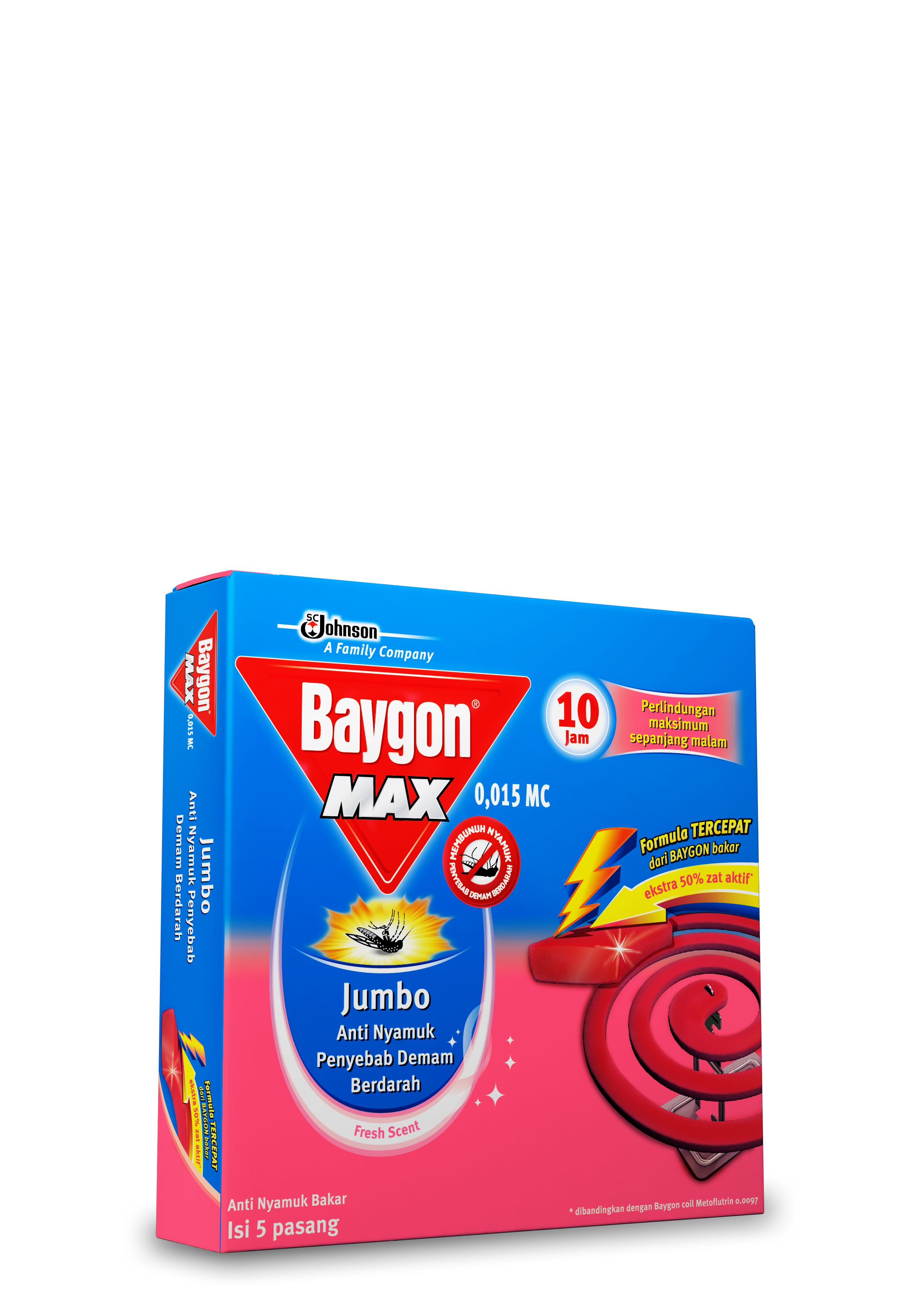 Baygon® MAX Anti Nyamuk Bakar Jumbo Merah Fresh Scent 10 Jam